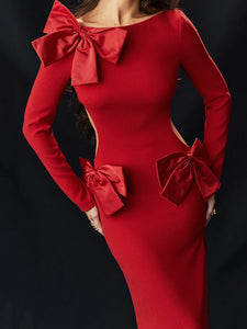 Bow Backless  Red