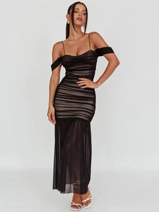 Cozision Elegante Off-ombro Strapless Maxi