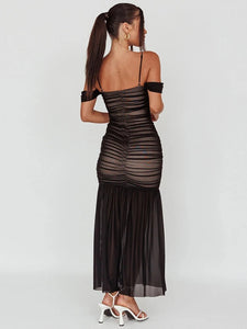 Cozision Elegante Off-ombro Strapless Maxi