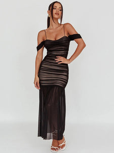 Cozision Elegante Off-ombro Strapless Maxi