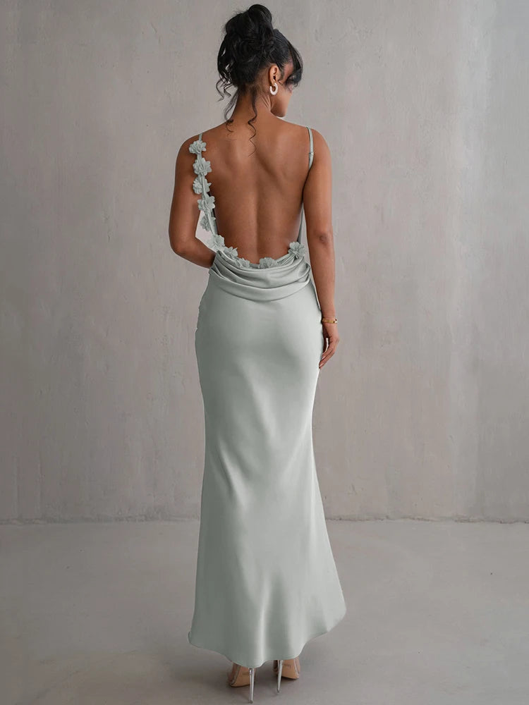 Floral Draped Backless