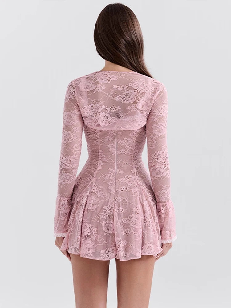 Lace Flare Sexy Mini Dress