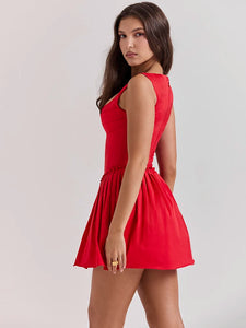 Red Sleeveless Mini Dress