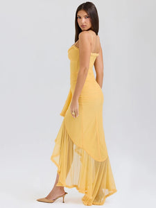 Draped Ruched Maxi Dress