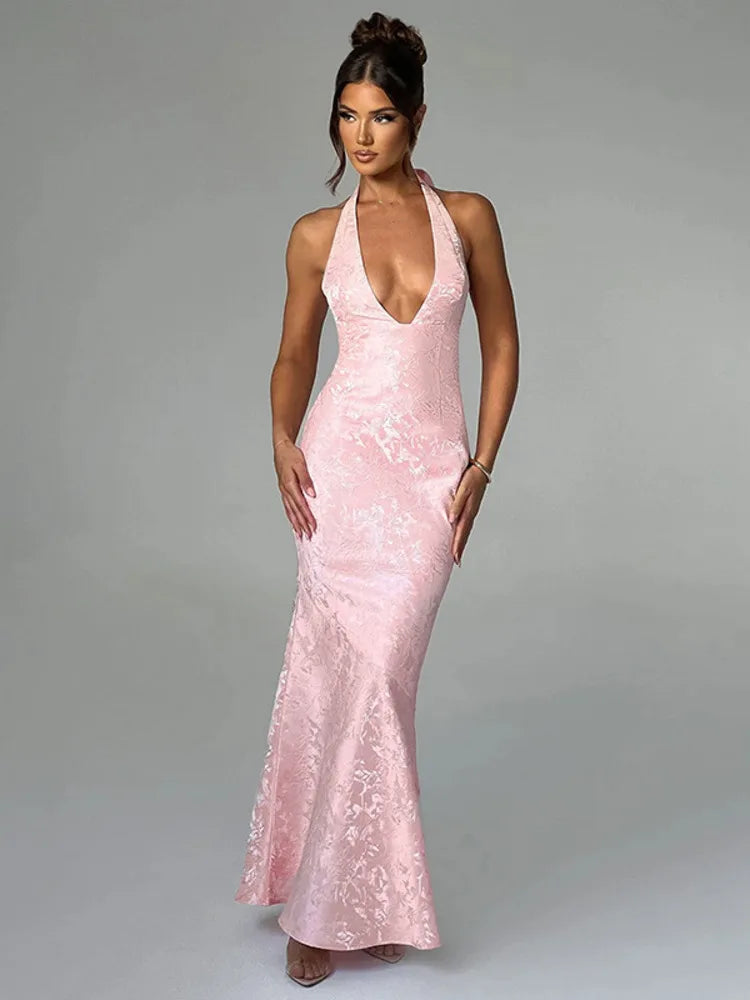 Neck-mounted Maxi Dress