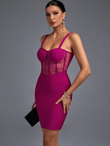 Lace Bandage Dress Purple