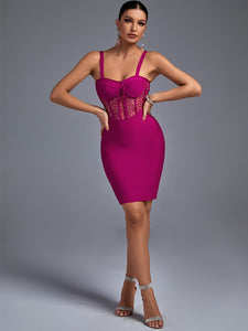 Lace Bandage Dress Purple