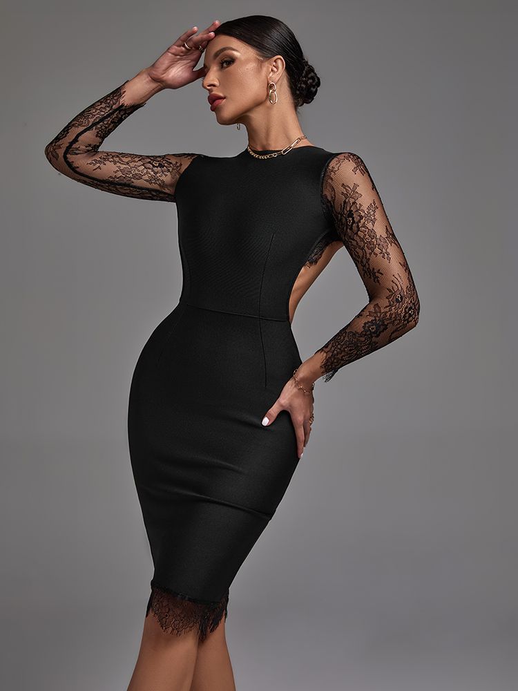 Black Bandage Dress Lace