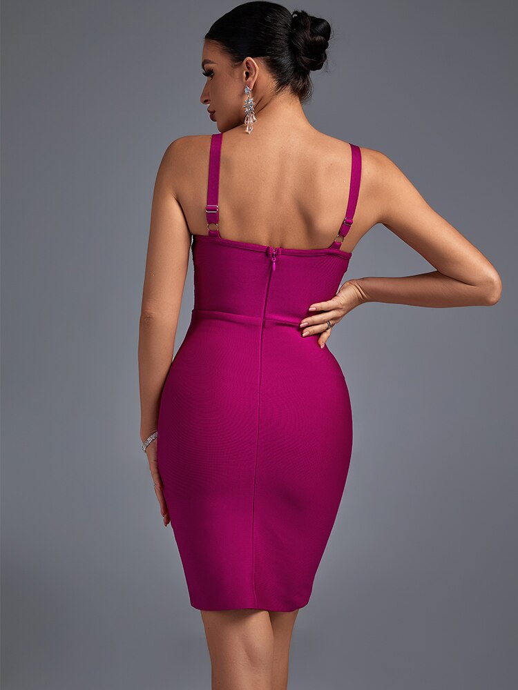 Lace Bandage Dress Purple