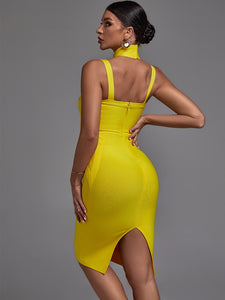 Women's Yellow  Dress Elegant